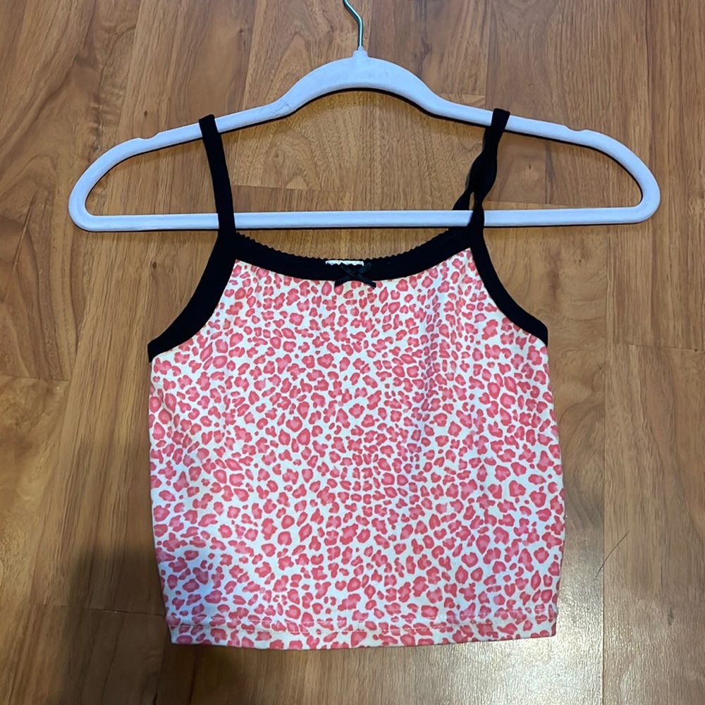 John Galt Jaguar Print Crop Tank Top